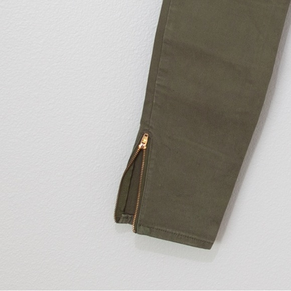 Banana Republic Women's Olive Army Green Skinny Leg Zip Jeans Size 27 - Picture 4 of 7